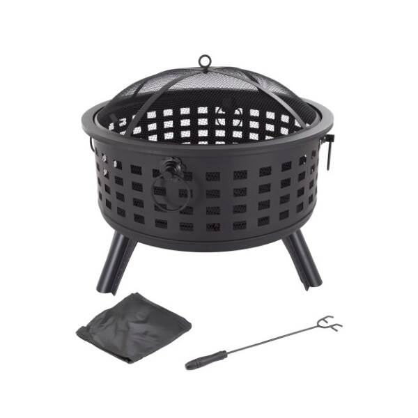 Nature Spring 26 Inch Round Fire Pit- Steel Patio Ring